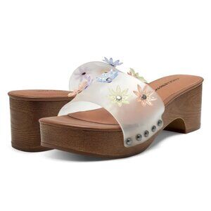 Lucky Brand Clear Floral Platform Sandals